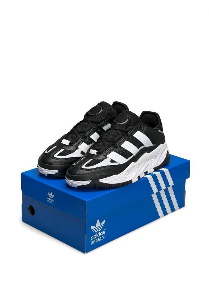 Чорно-білі кросівки originals black white leather m No Brand Niteball