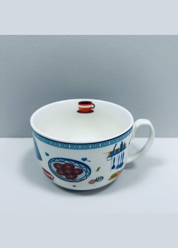 Чашка фарфоровая "Кухня" 650 мл 12,6*8,3 см XXL 3185 декор S&T (317270146)