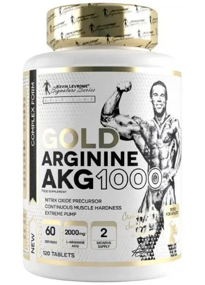 Амінокислота Gold Line Gold Arginine AKG 1000, 120 таблеток Kevin Levrone (376168006)
