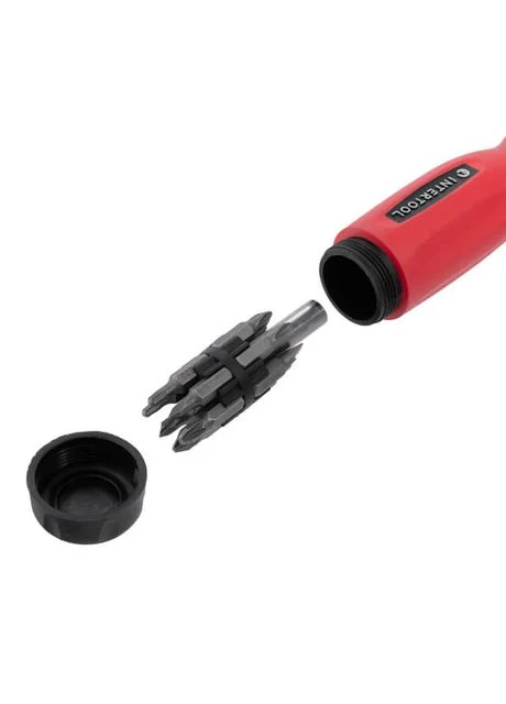 Викрутка реверсивна з комплектом насадок, 12 од., Cr-V Intertool VT-1003 (376297550)