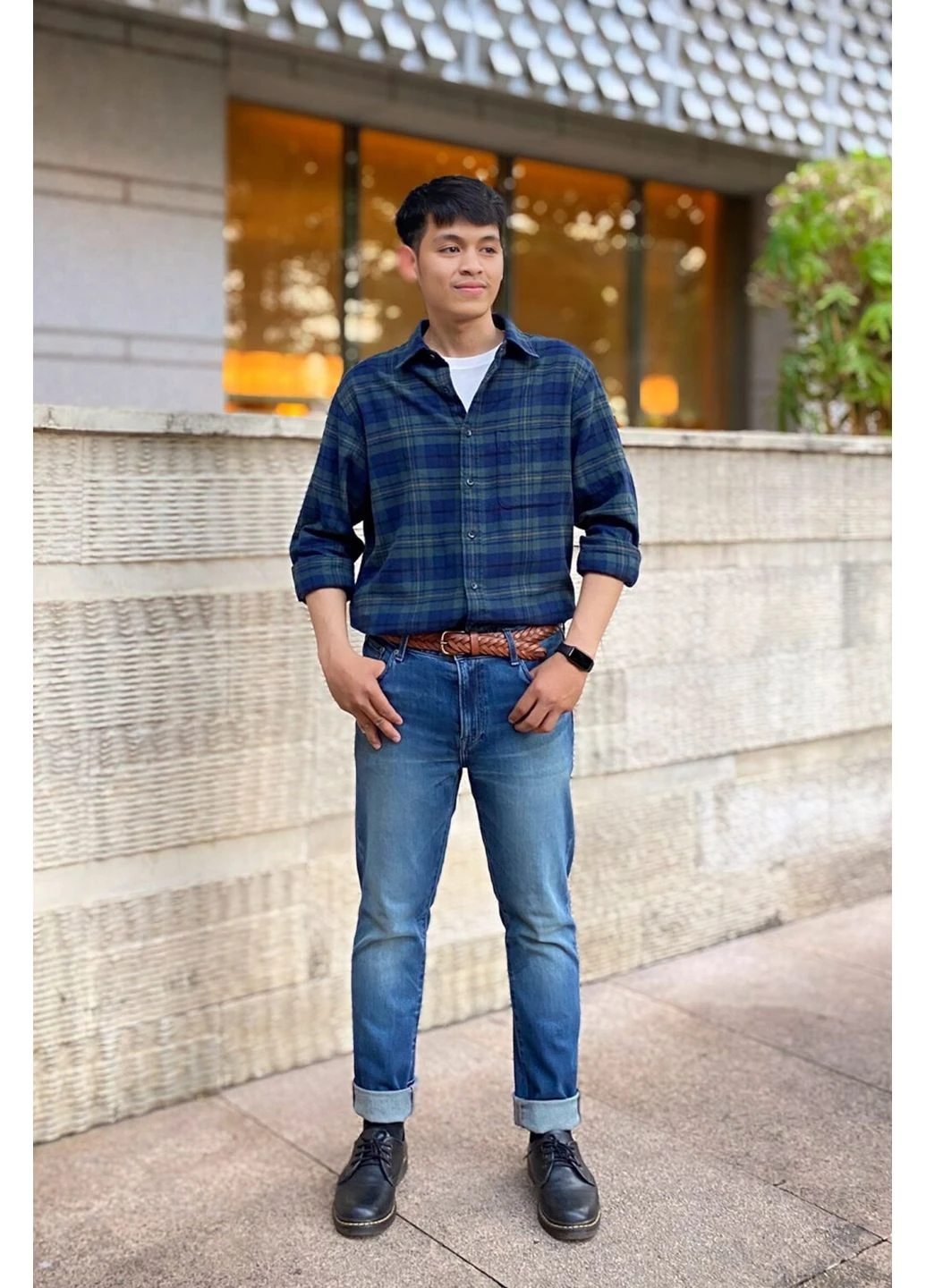 Синие демисезонные прямые джинсы Uniqlo