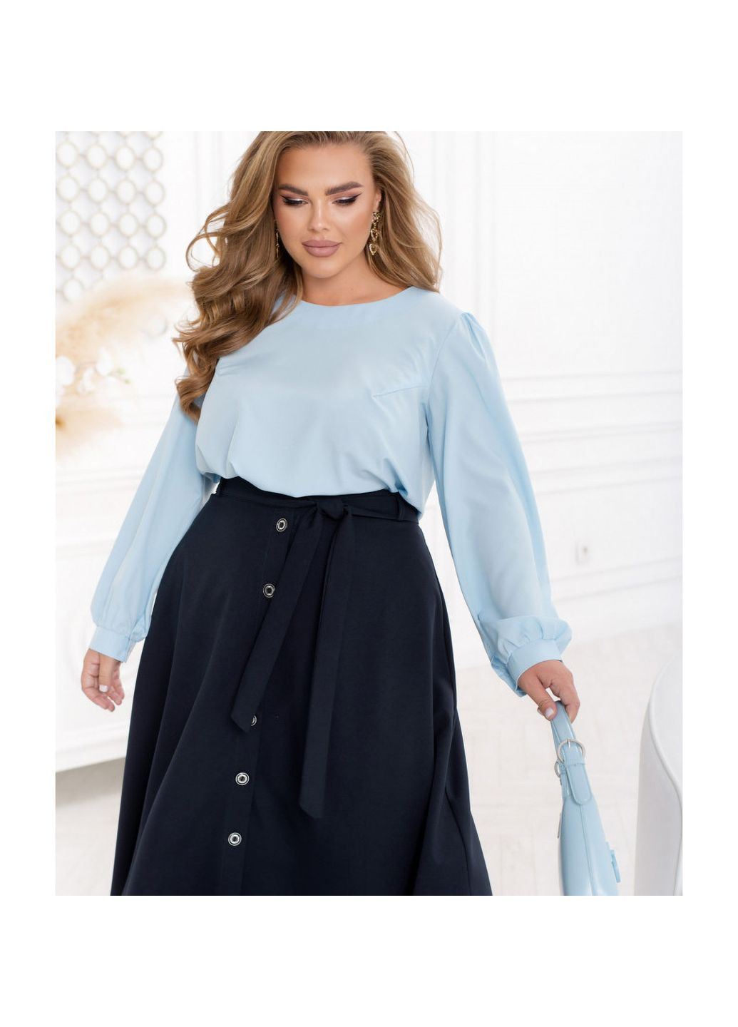 Темно-синяя повседневная юбка Liton