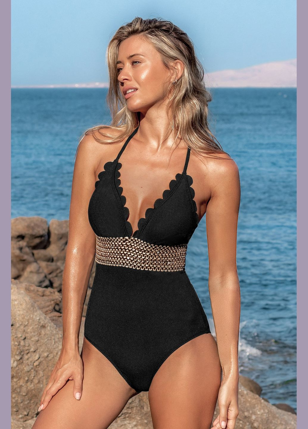 Чорний літній купальник CUPSHE