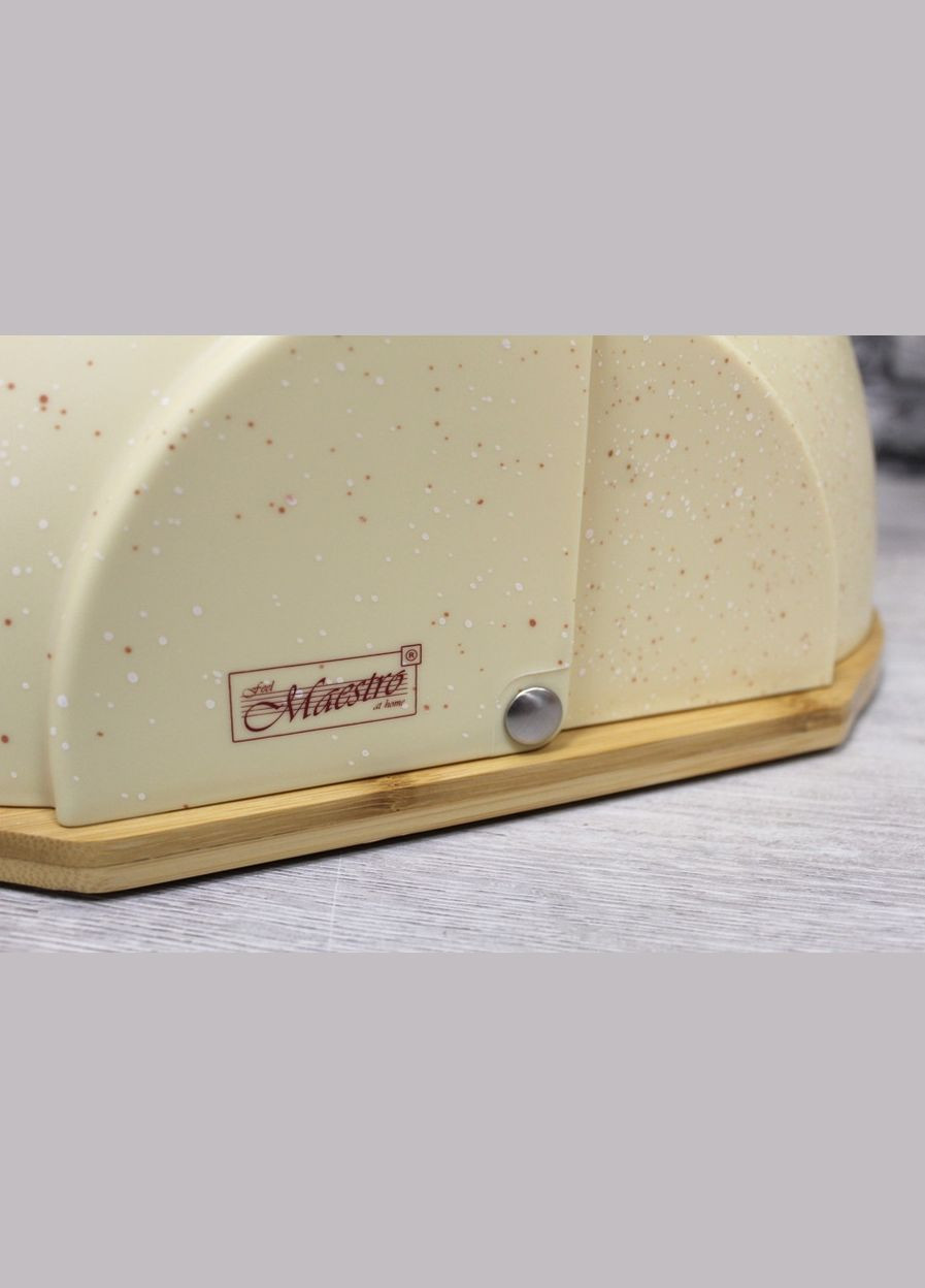 Хлібниця дерев'яна з пластиковою кришкою (MR-1678G-BEIGE) Maestro (334009784)