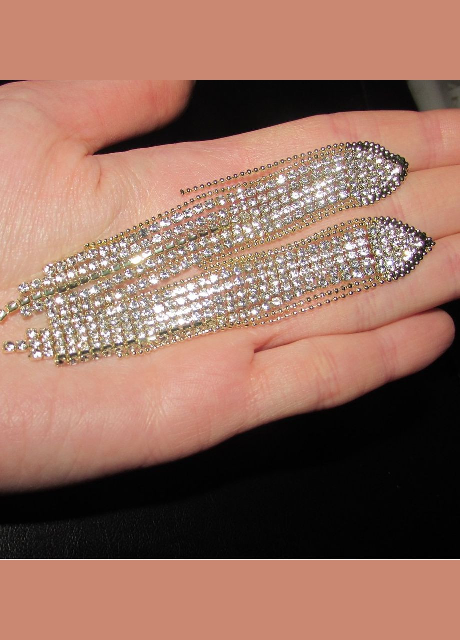 Довгі вечірні сережки-ланцюги в стразах, 1116 Fashion Jewelry (336950117)