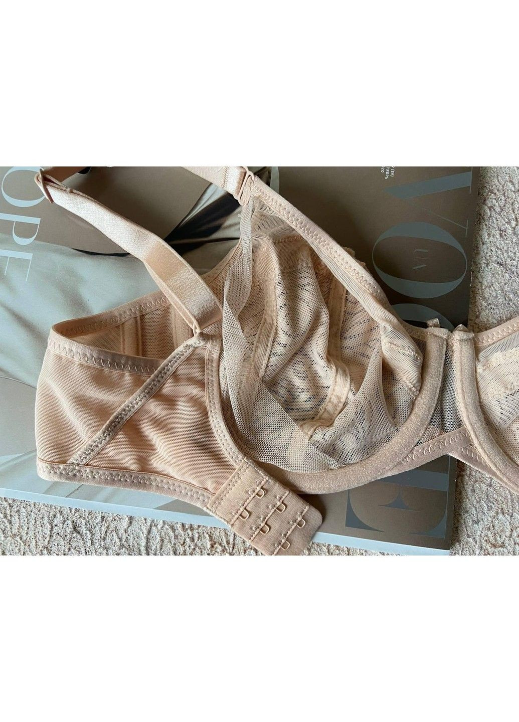 Бежевий бежевий бюстгальтер без поролону з мереживом Lanny Mode