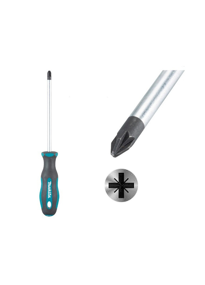 Хрестоподібна викрутка PZ3 B-65969 (150 мм) магнітна (6338) Makita (295034573)