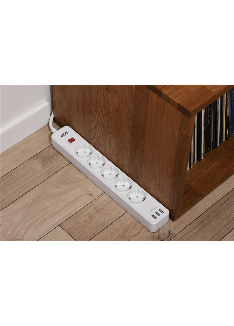 Сетевой фильтр 5хSchuko, 2 м (-SP515M2USBWH) 2E (370620238)
