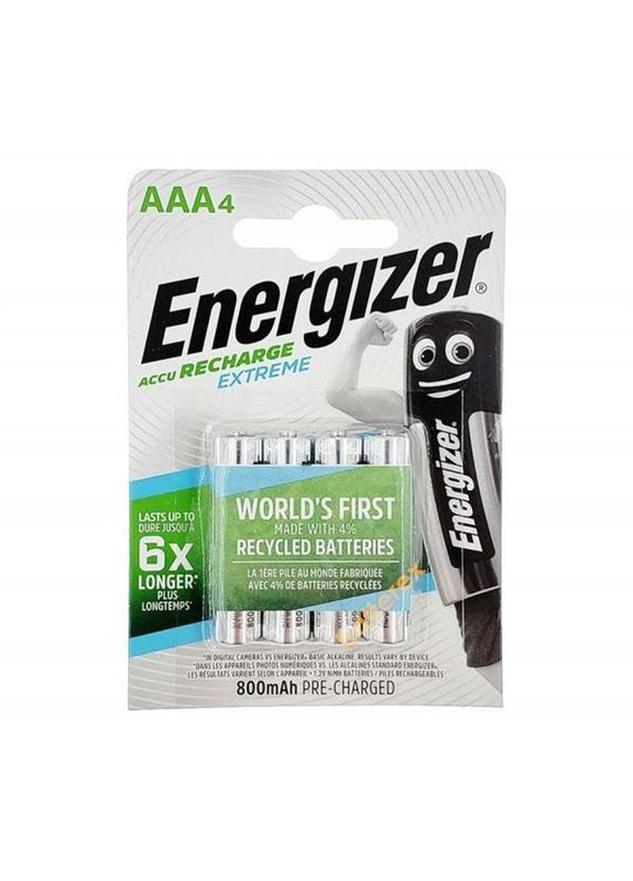 Аккумуляторы Recharge Extreme AAA/HR03 LSD Ni-MH 800 mAh BL 4шт Energizer (370976724)