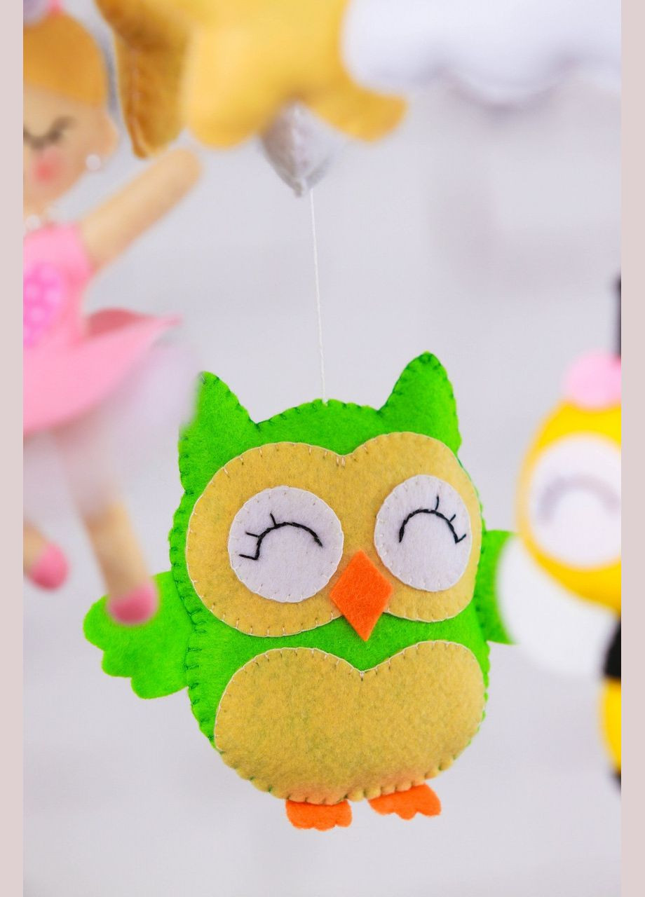 Дитячий музичний мобіль на ліжечко для немовлят WooolyWool «Балеринка» з 35 мелодіями (М015) No Brand (342757883)