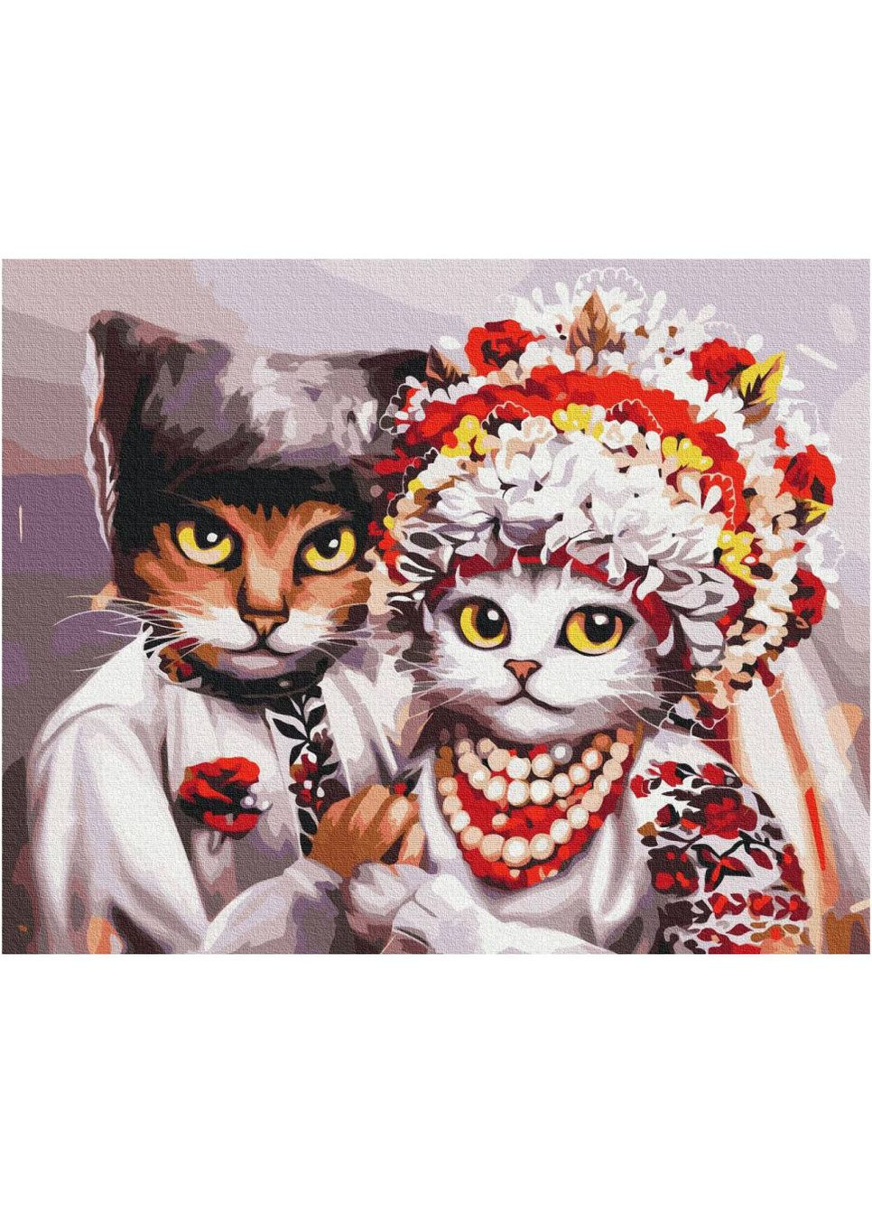 Картина по номерам "Свадьба украинских котиков" BS53340 40х50 см Brushme (302367634)