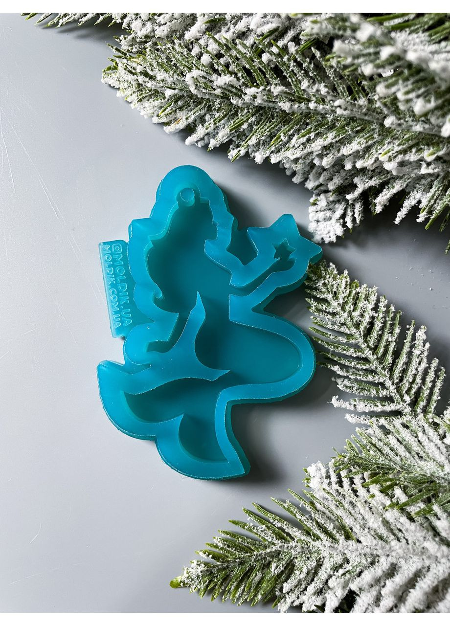 Молд Русалка со звездой форма для новогодних игрушек на елку силиконовая форма для эпоксидной смолы No Brand (370566875)