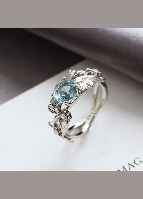 Кольцо женское с нежным голубым камнем Kabo серебристое р 17 Fashion Jewelry (289717560)