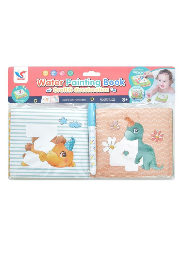 Книжка для малювання водою "Діно цифри" A598 маркер, 8 малюнків Bambi (363205315)