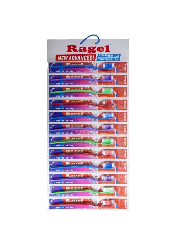 Зубні щітки 18 см на блістері 12шт "Ragel" 636 KNZ No Brand (390048832)