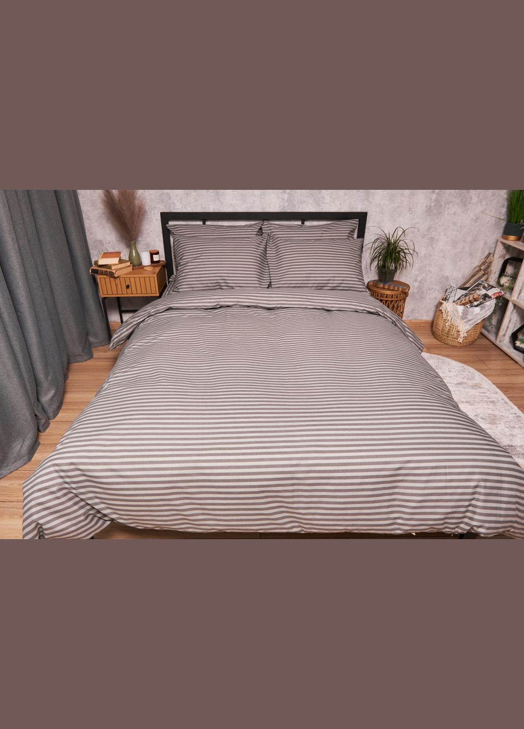 Комплект постільної білизни Бязь Gold Люкс сімейний 160х220х2 наволочки 4х70х70 (MS-820003464) Moon&Star Ice Grey (288043329)