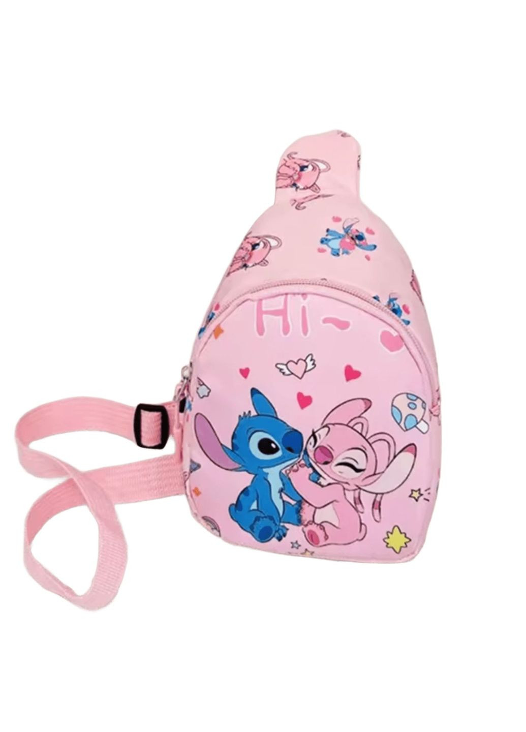 Дитяча нагрудна сумка Ліло і Стіч. Сумка дитяча Stitch. Сумка через плече. РОЖЕВА No Brand (340916703)