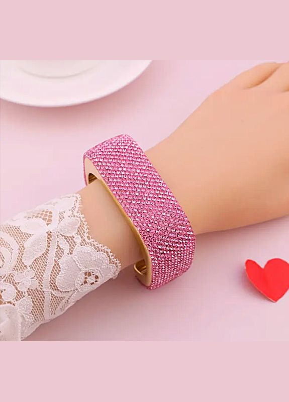 Браслет в рожевих стразах No Brand (330805554)