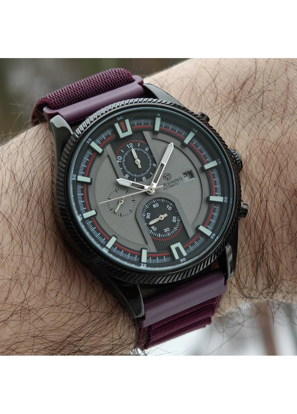 Tennesy Wine Red, 2 ремінці Forsining (391783714)