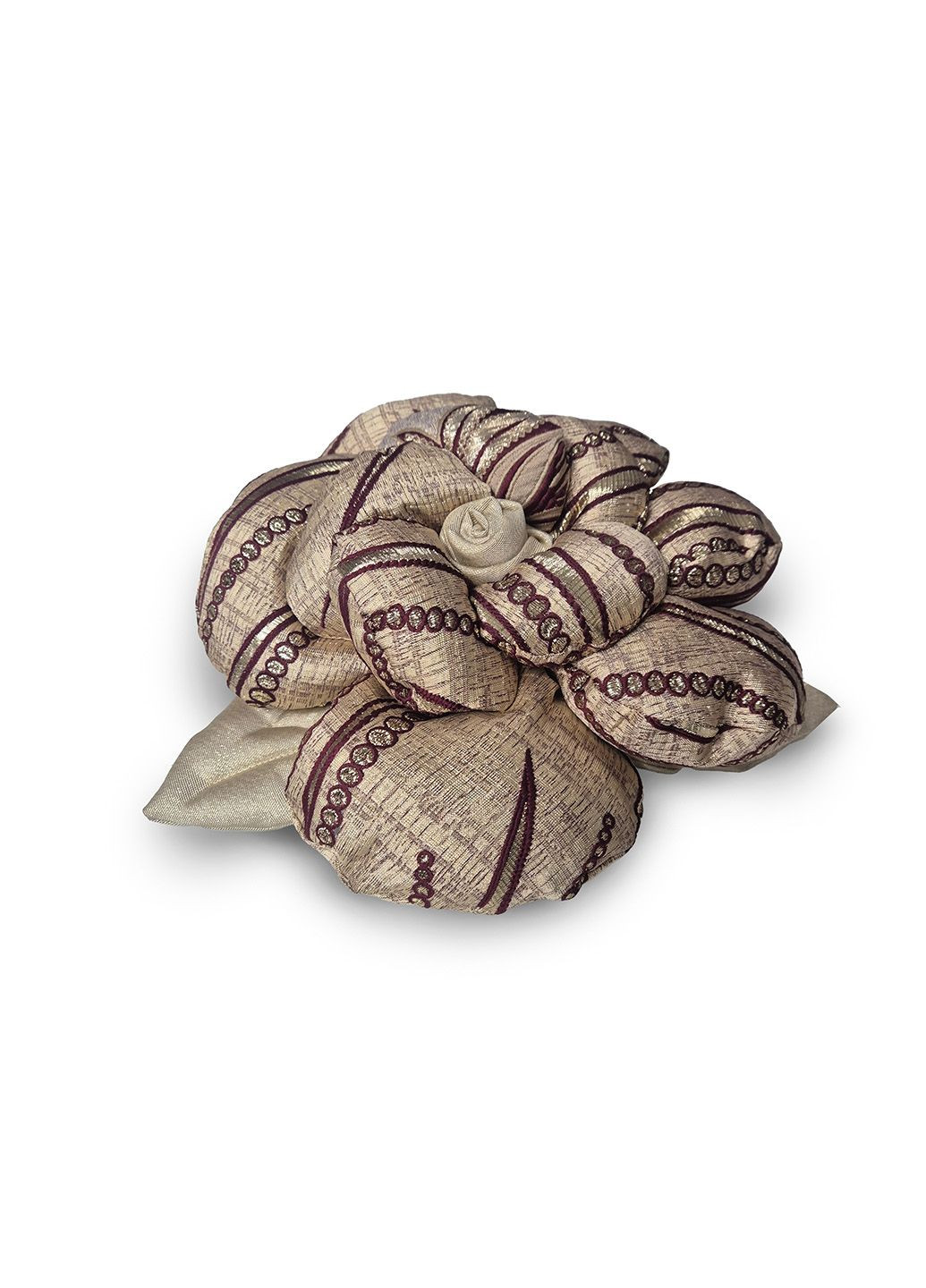 Декоративна подушка РОЗА 1шт 35х35см бежевий з бордовим (пхм_01) Firanka HandMade (317892626)