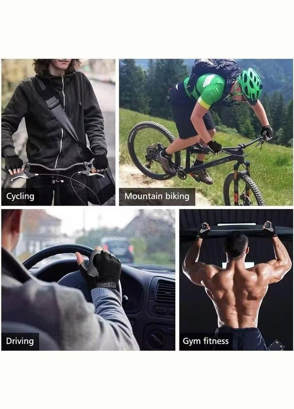 Перчатки для тренажерного зала без пальцев противоскользящие Huvai Black No Brand (350891020)