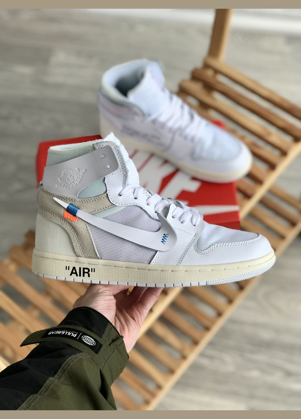 Білі всесезон кросівки чоловічі і жіночі nike jordan 1 retro off-white white | найк джордан 1 ретро офф-вайт білі No Brand