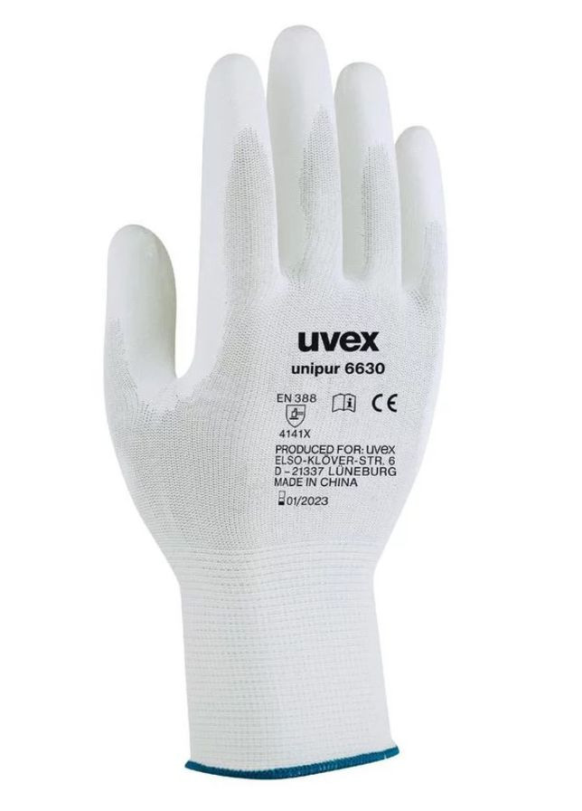 Защитные перчатки unipur 6630 (XL/10) с полиуретановым покрытием (41014) Uvex (295032868)