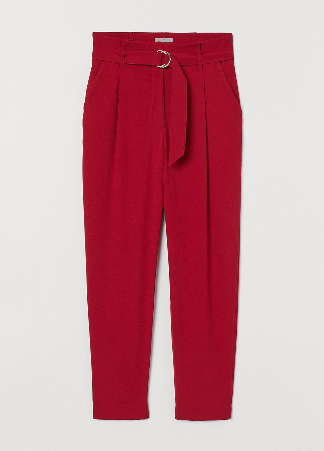 Красные нарядные демисезонные брюки H&M