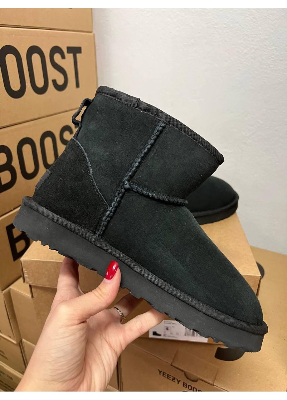 Женские Угги UGG Mini Black (Замша) (366196964)