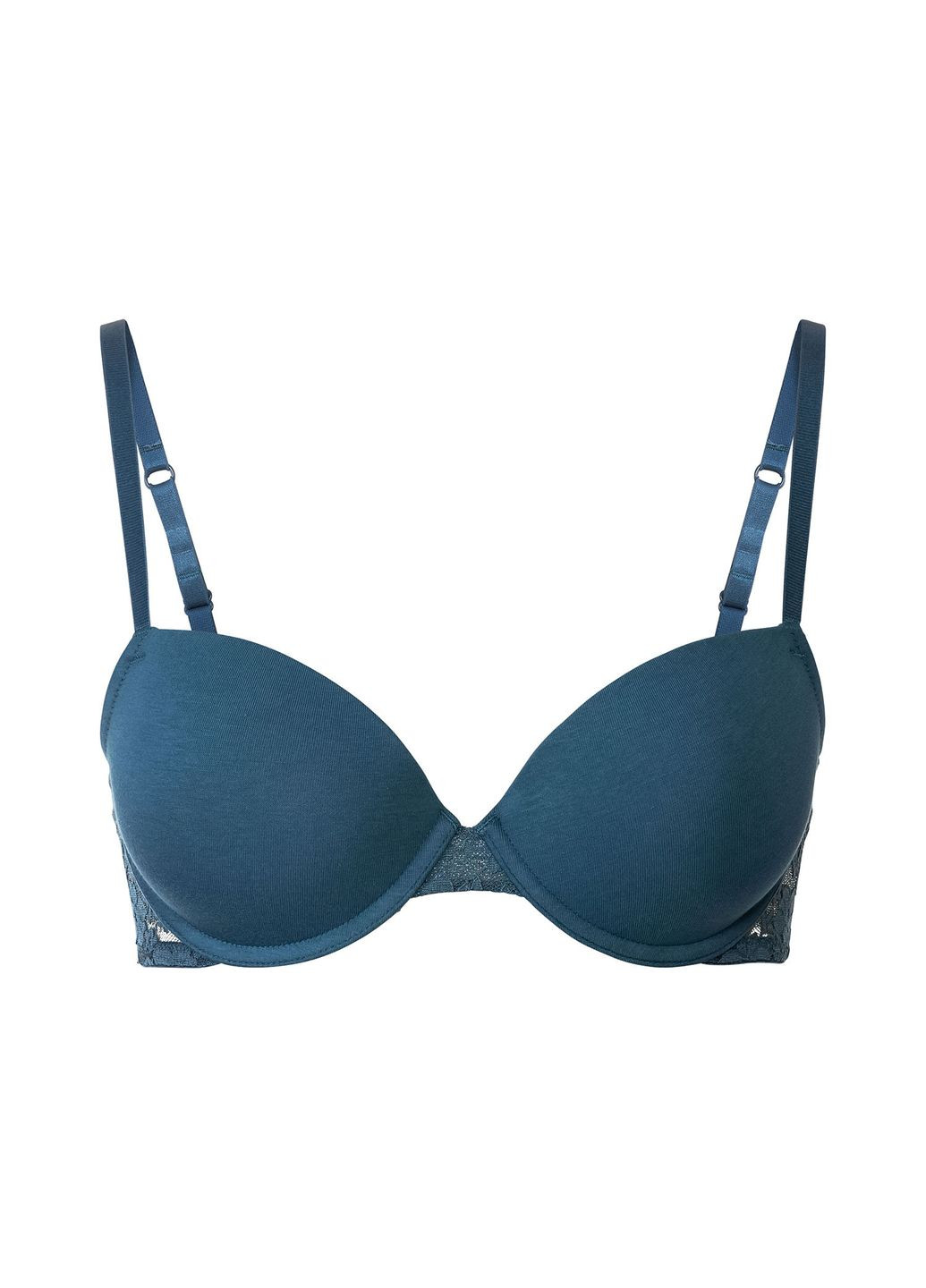 Зелёный бюстгальтер с кружевной вставкой для женщины lycra® 290119 Esmara кружево, полиэстер, хлопок, полиамид, трикотаж, эластан