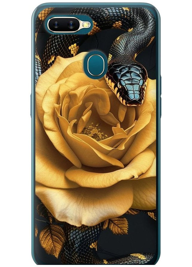2D пластиковый чехол 'Black snake and golden rose' для Endorphone Oppo A12 (286763196)