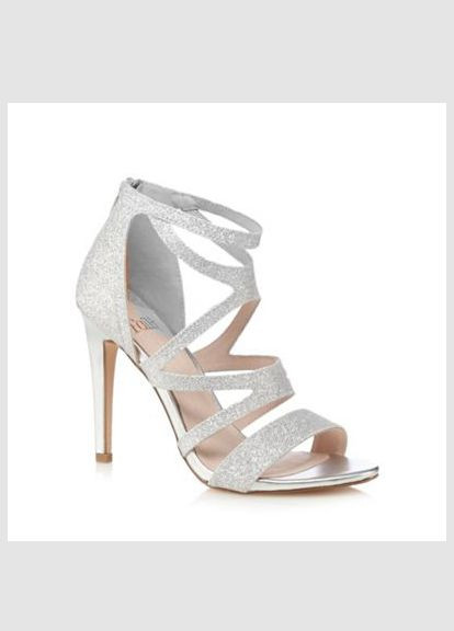 Серебряные босоножки на каблуке Faith
