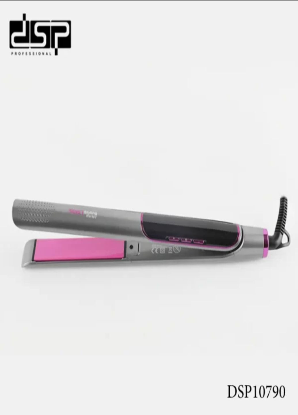 Плойка випрямляч для волосся 10790 з керамічним покриттям Сірий DSP (314772331)