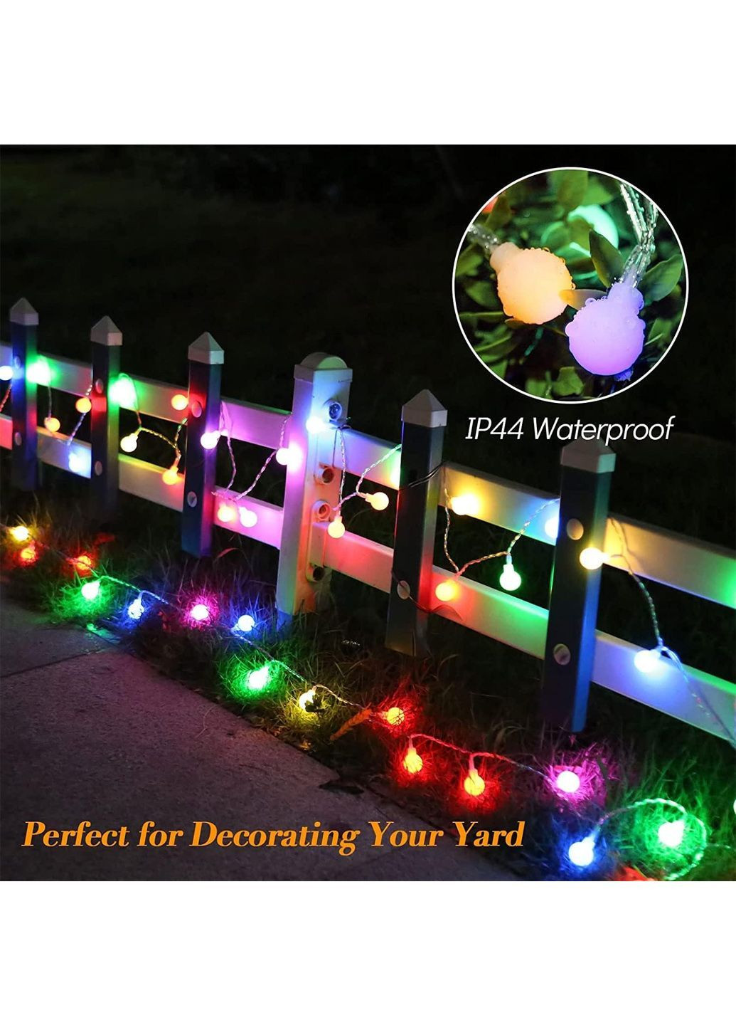 Гірлянда на сонячній батареї "Маленькі кульки" 66 LED 10,6 м комбінований Oreunik Amazon (370878177)