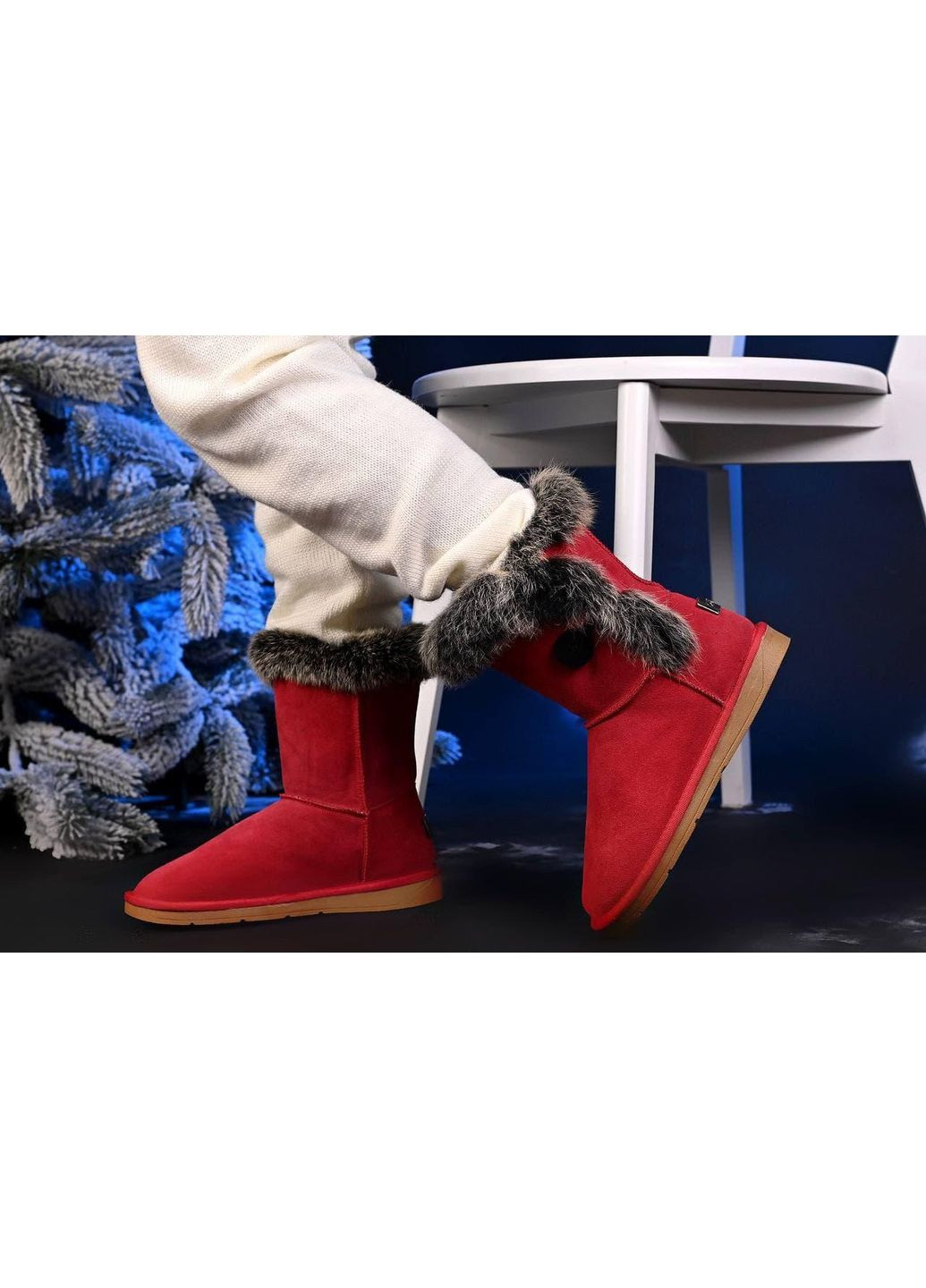 Угги женские зимние красные No Brand Уггі жіночі зимові (361668631)