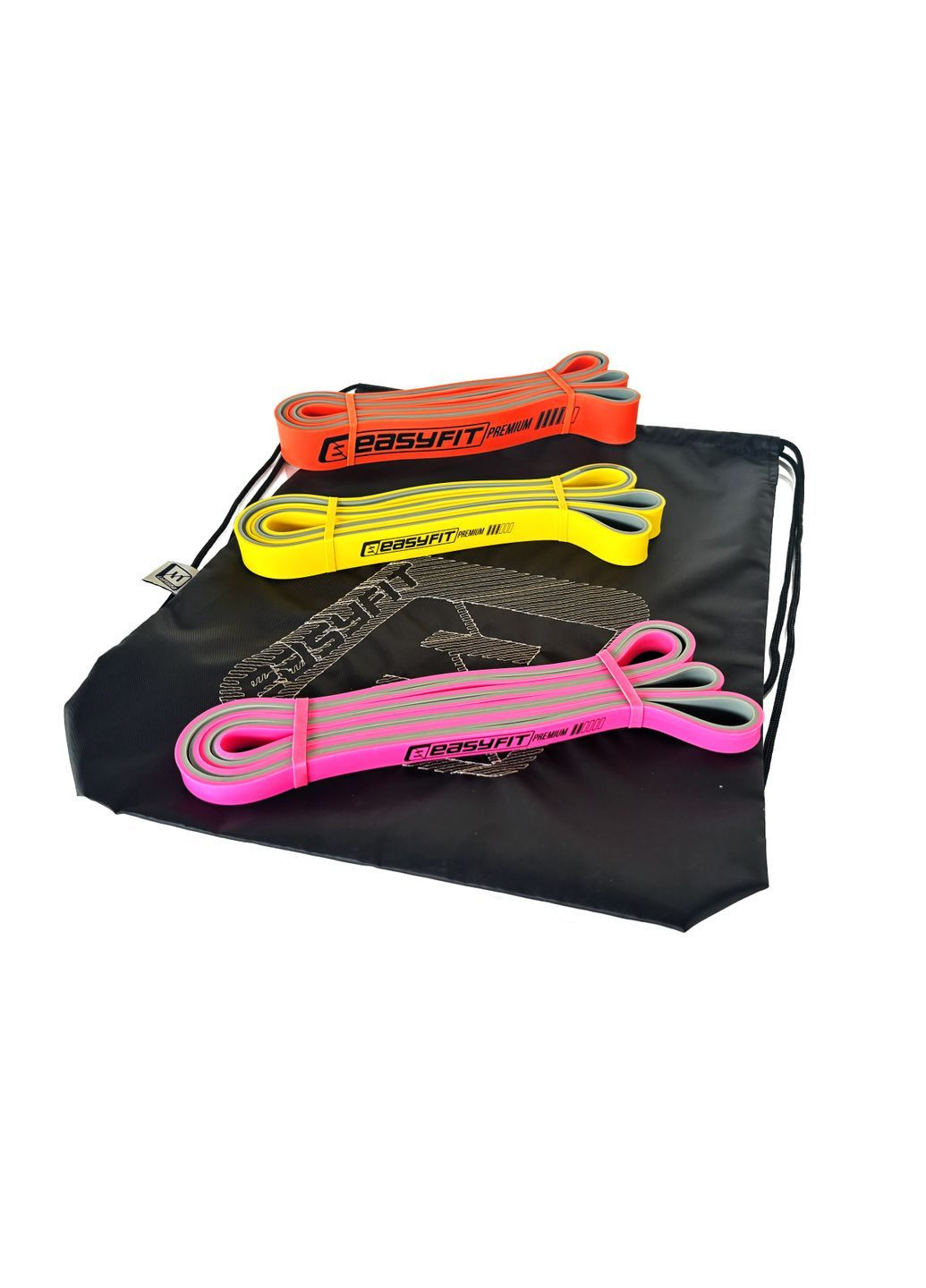 Набор двухслойных резинок для подтягиваний Premium 7-45 кг (3 шт) EasyFit (364201058)