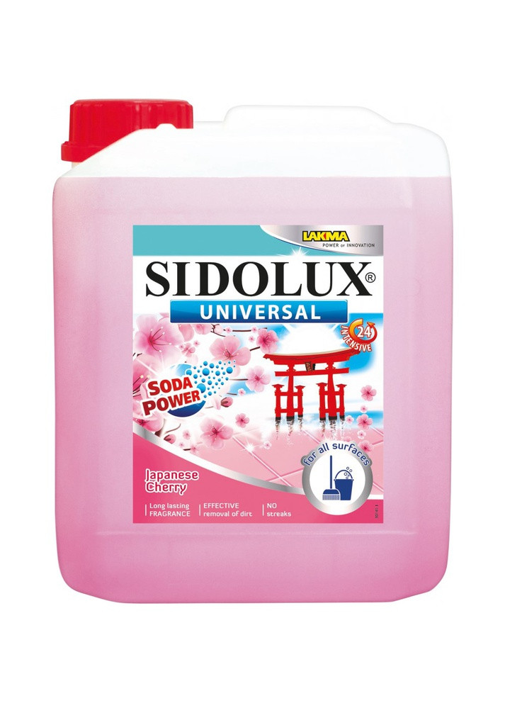 Миючий засіб для миття підлоги з ароматом японської вишні SIDOLUX uniwersalny JAPANESE CHERRY 5 л універсальний (3531) Lakma (263433578)