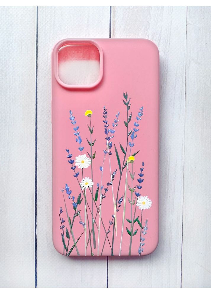 Матовий чохол на iPhone 15 Plus Рожевий:: Польові квіти (принт 270) Creative (360687684)