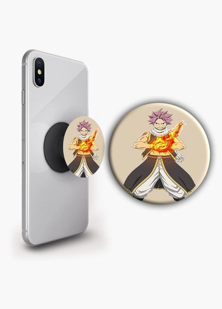 Держатель для телефона PopSockets Аниме Сказка о хвосте феи #013 Черный No Brand (304503448)