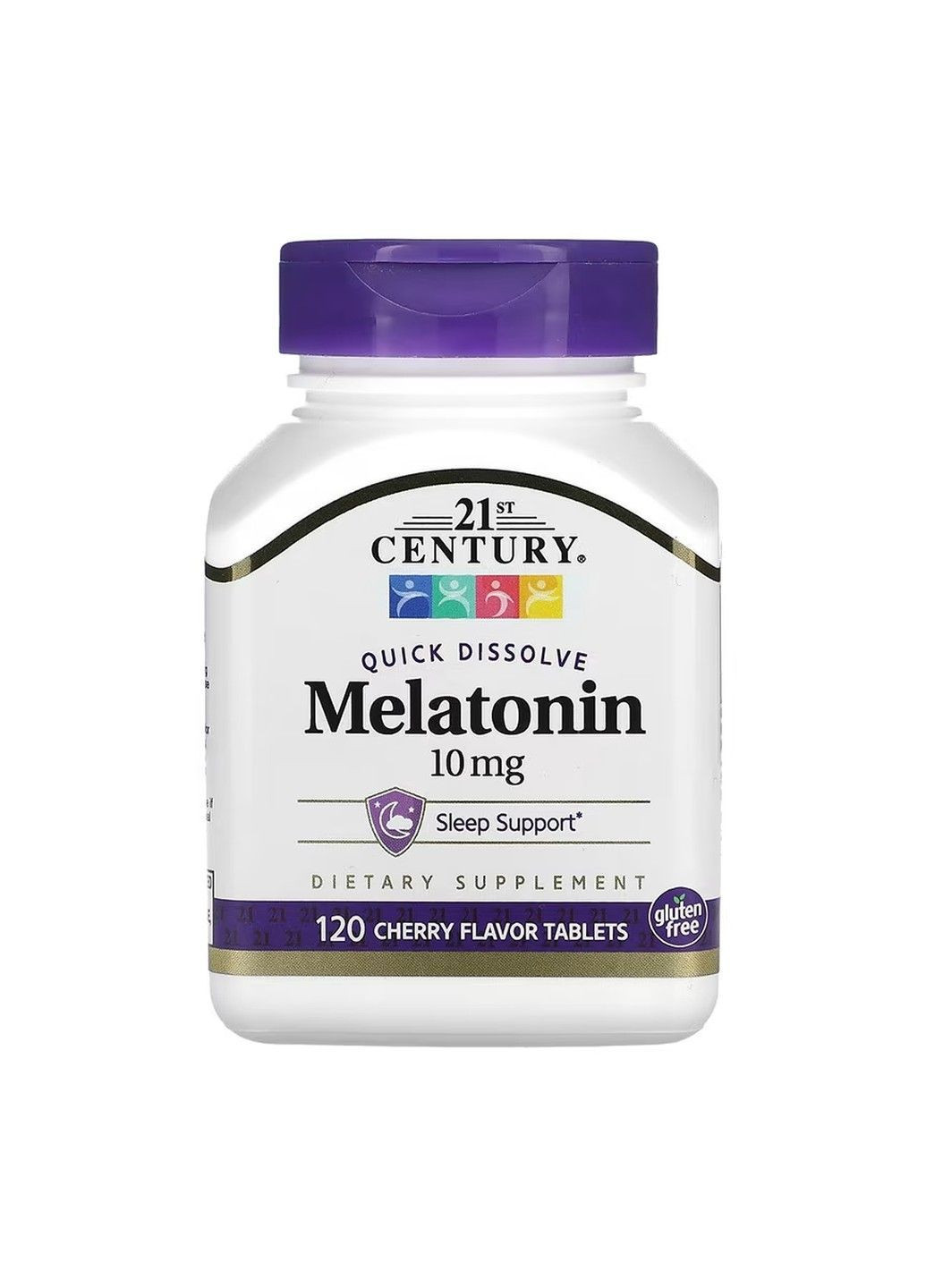 Melatonin, мелатонін, швидкорозчинний, вишня, 10 мг, 120 таблеток 21st Century (367189099)