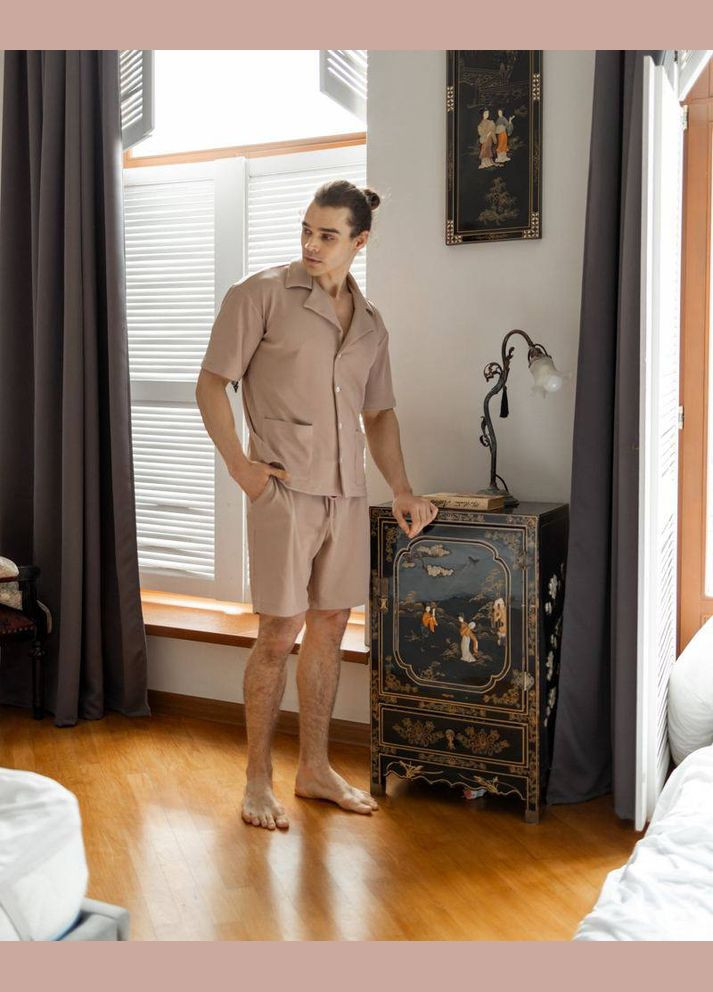 Мужской пижамный костюм цвет бежевый р.L 453369 New Trend (286330224)