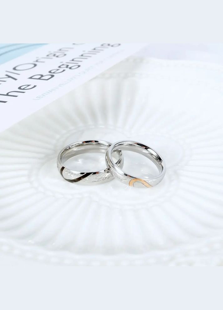 Парні кільця для закоханих із сердечками Всі розміри, обручки парні з медичної сталі AAA (340467556)