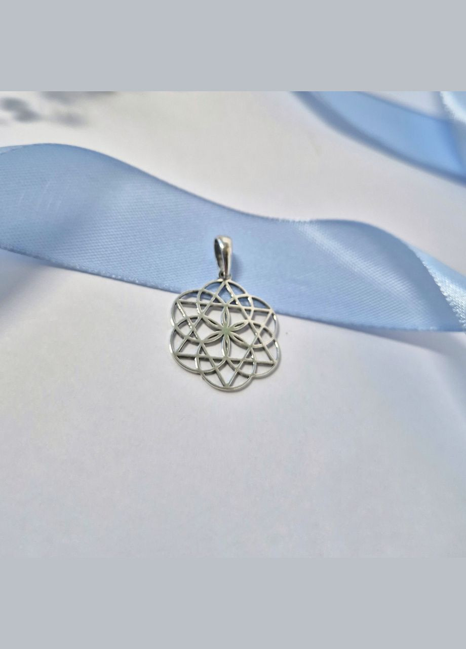 Срібна підвіска оберіг амулет Квітка Життя срібло 925 проби Родоване (АРТ.89104) 1.98г No Brand (306741981)