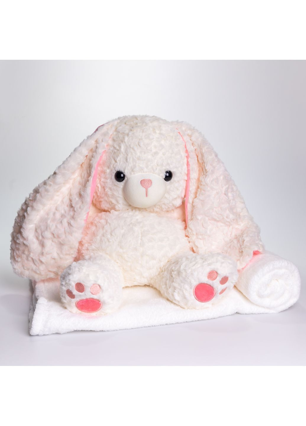 М'яка іграшка Зайчик з пледом, білий ТМ COLORFUL HOME 509-9W No Brand (368904387)