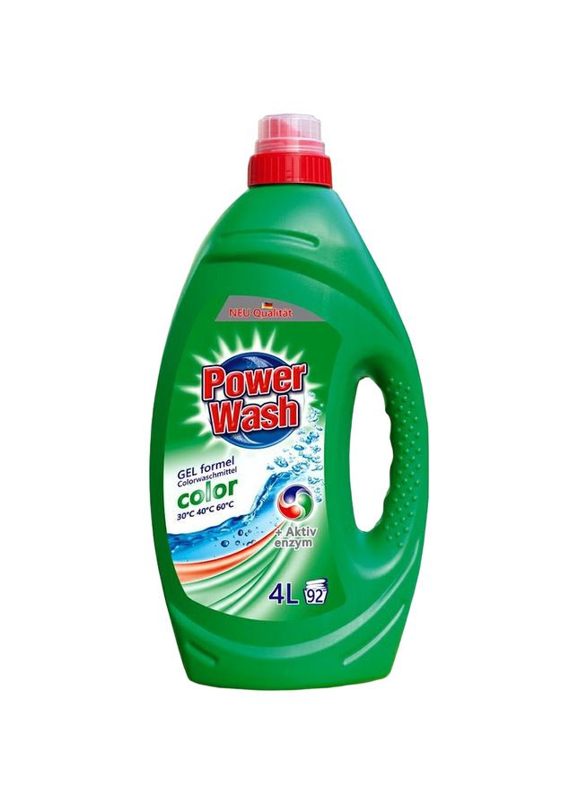 Гель для прання Color для кольорових речей, 4 л Power Wash 54698 (331787895)