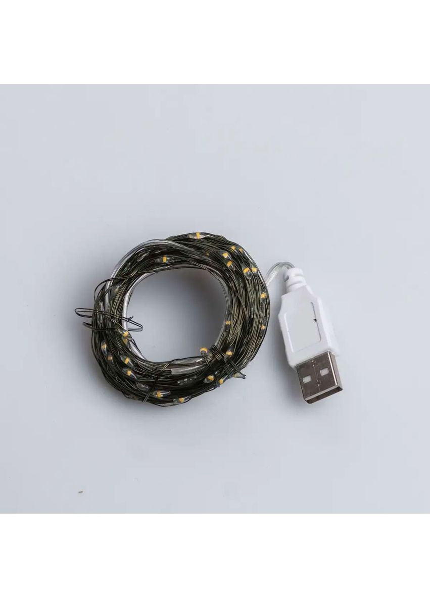 Гирлянда роса 20 метров USB на 200 led светодиодов капля зеленый провод желтая Jooki (362672658)