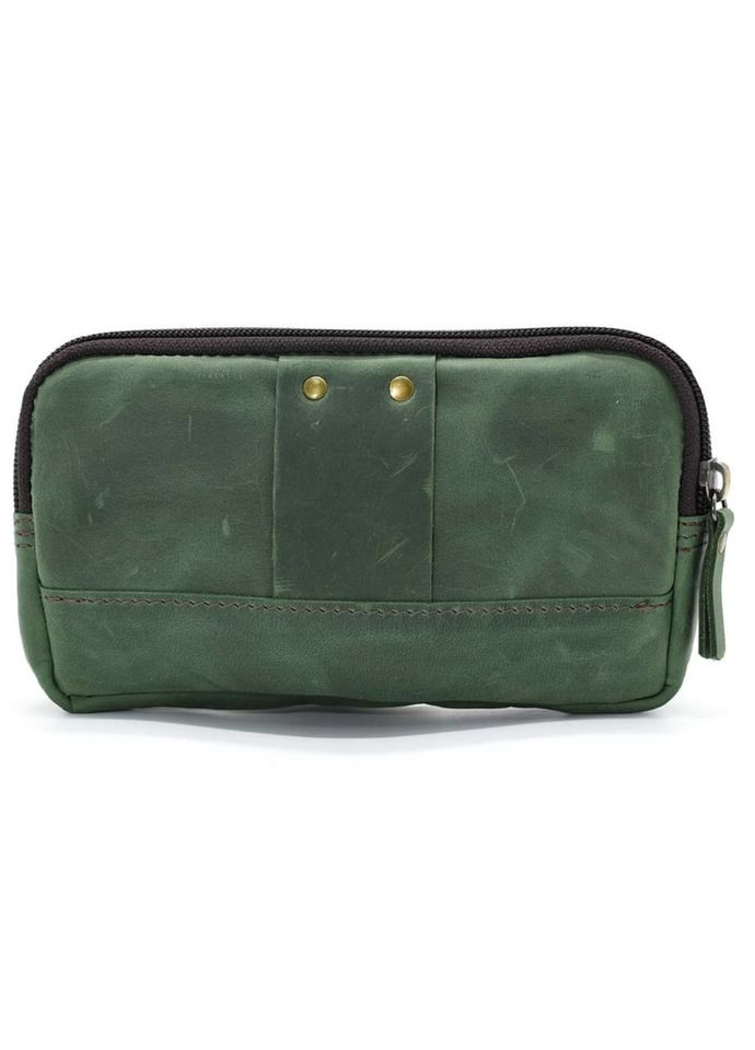 Напоясная сумка чехол RE-1366-3md из лошадиной кожи зеленая TARWA (387637741)