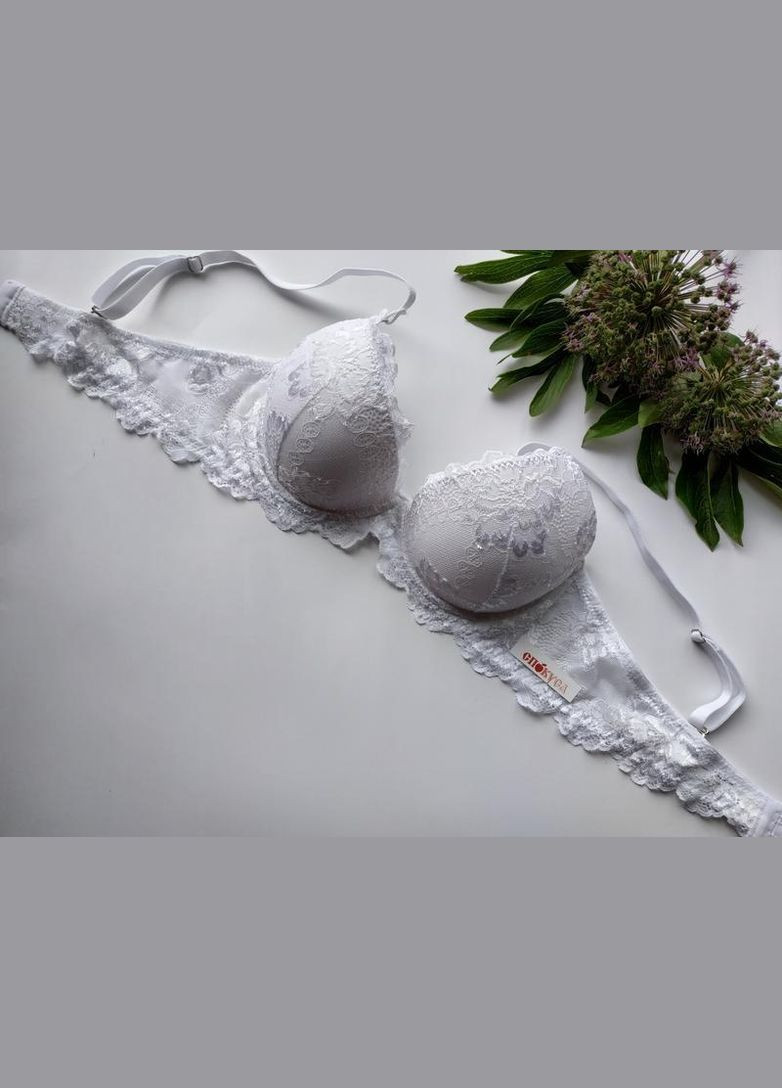 Белый бюстгальтер prestige гипюровый с пуш-ап лормар Lormar полиамид