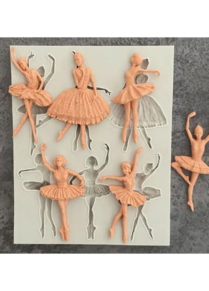 Силіконовий молд Балерина Силіконовий молд Балерина 145 на 180 мм сірий Jannet молди (369163581)