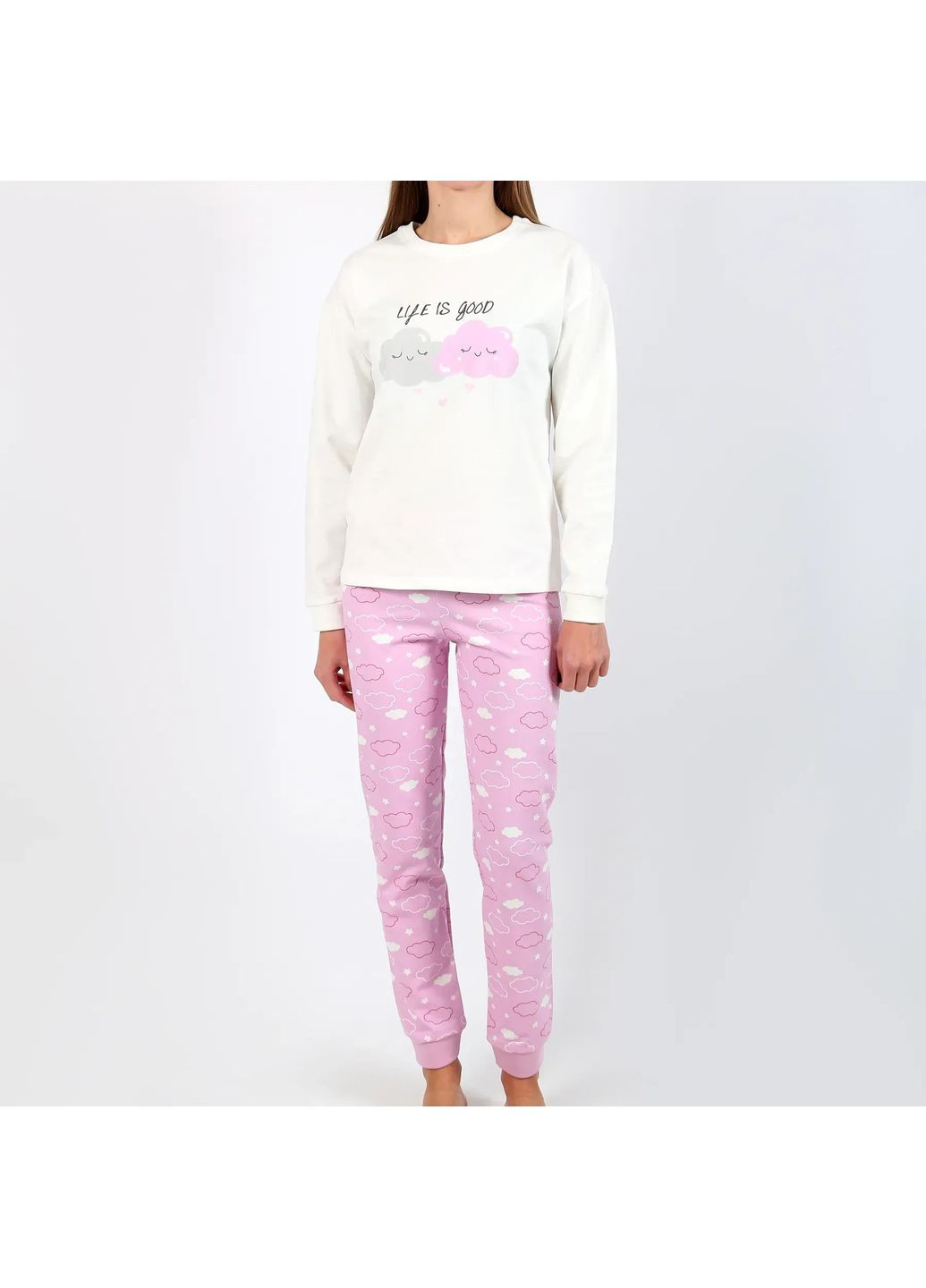 Молочная всесезон пижама Flamingo